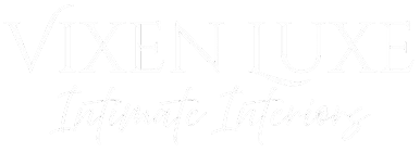 Vixen Luxe Intimate Interiors logo on black.