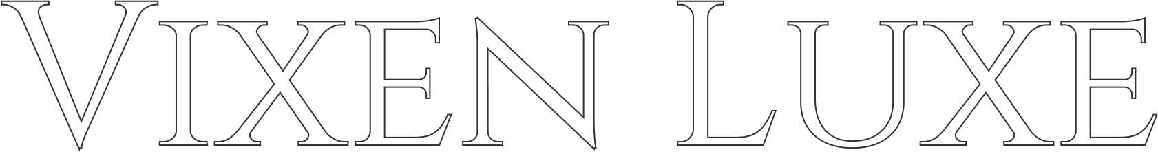 Vixen Luxe logo in black serif font.